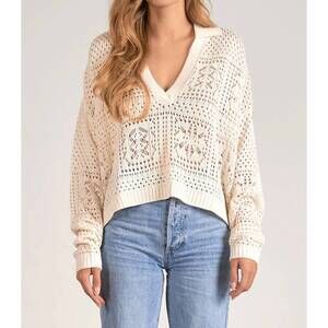NEW ELAN kansas sweater in white
